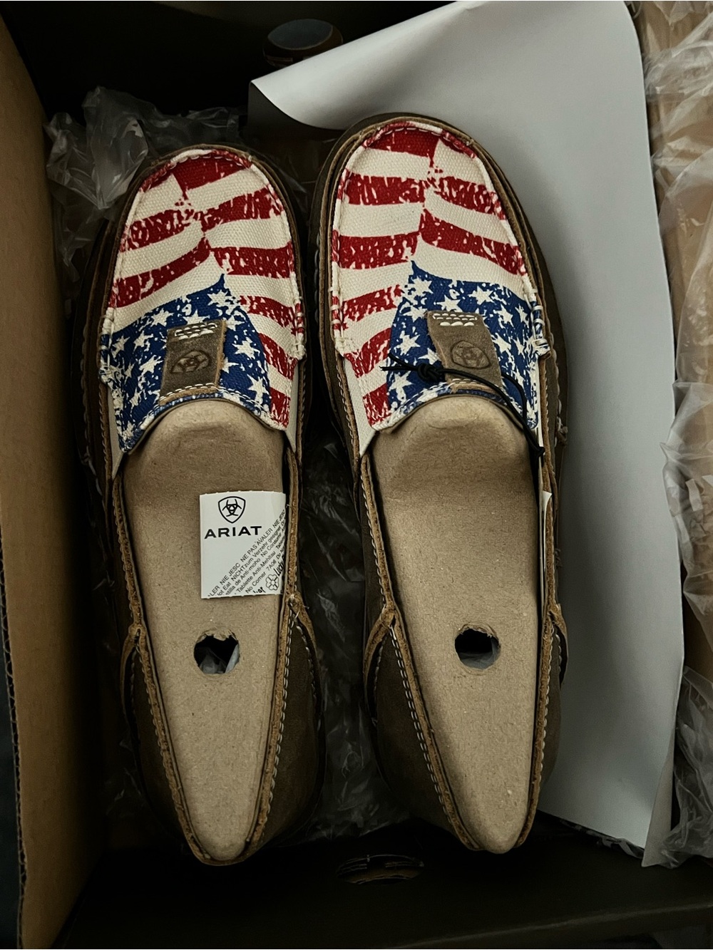 NEW Ariat Womens 8.5 Americana Slip-On Casual Shoes - Red/White/Blue